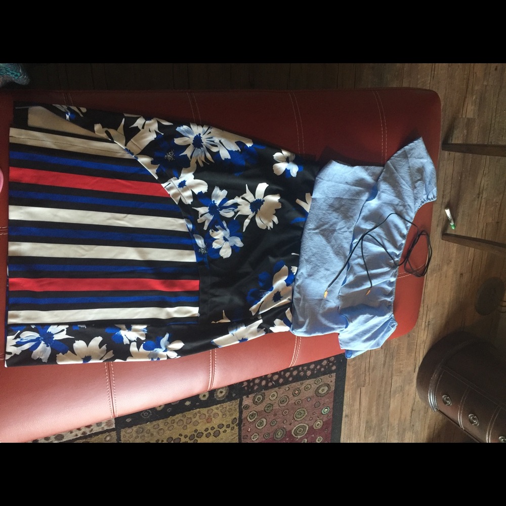 Eloquii mixed print skirt