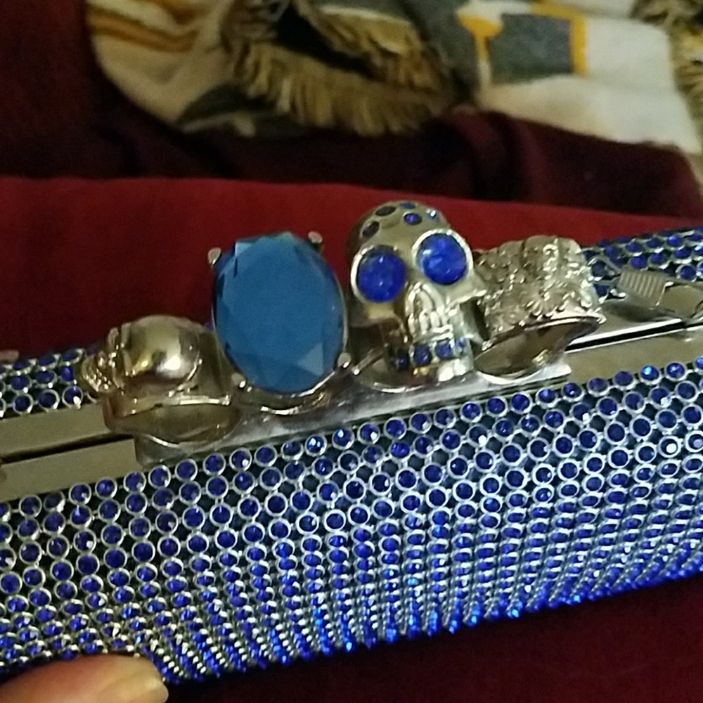 COCA Fashion rhinestone knuckle clutch bag