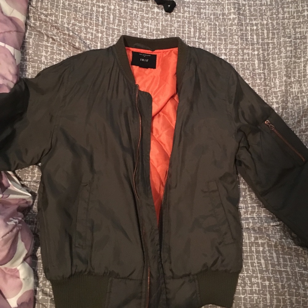 Olive green bomber jacket