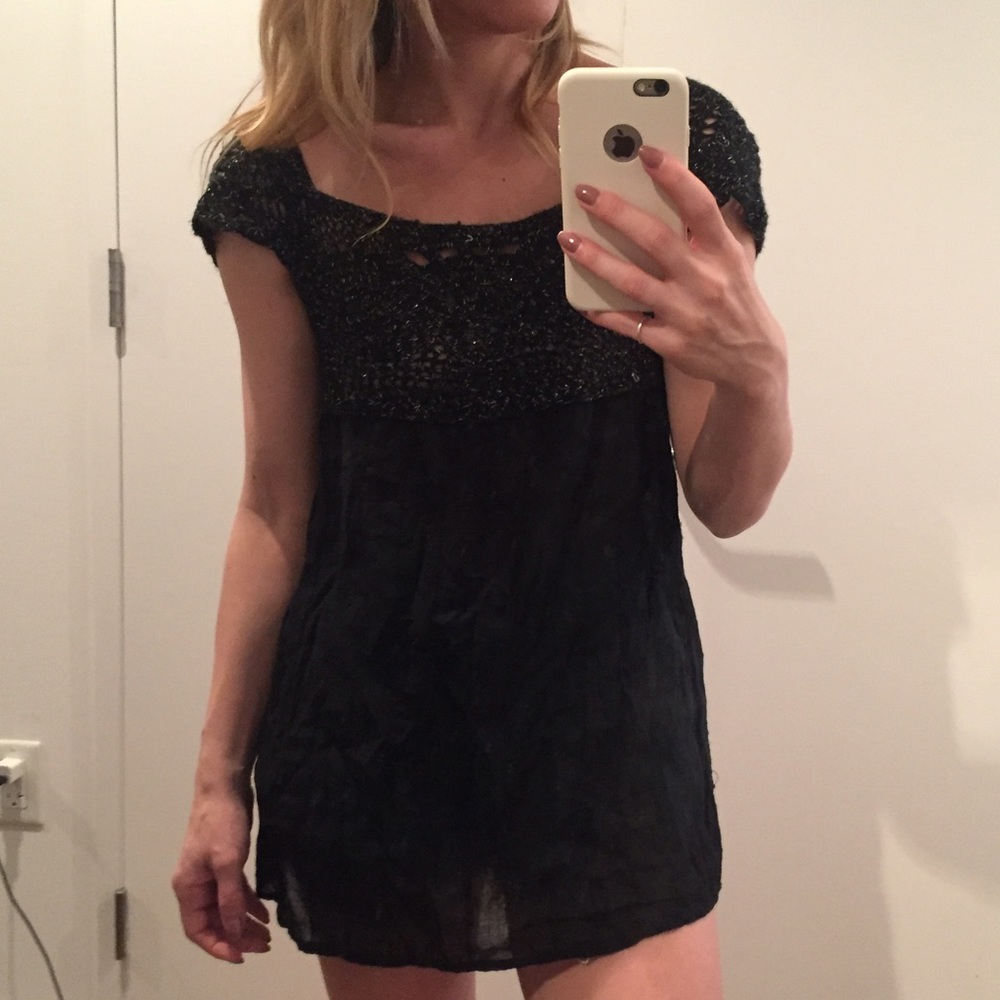 Millau knit woven top LF stores