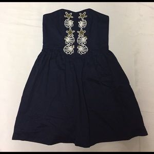 Lilly Pulitzer navy strapless dress