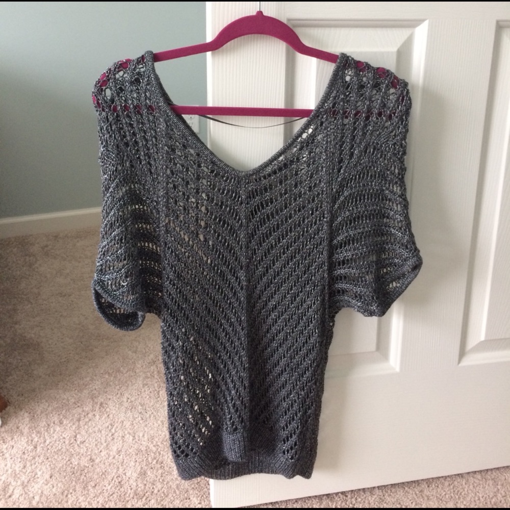 Grey/silver mesh express shirt