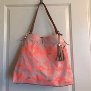 Orange and Tan Aztec Stella & Dot Purse