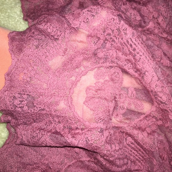 NWT!! GOREGOUS SWIM SUIT COVER UP, wine red, lace - Picture 2 of 4