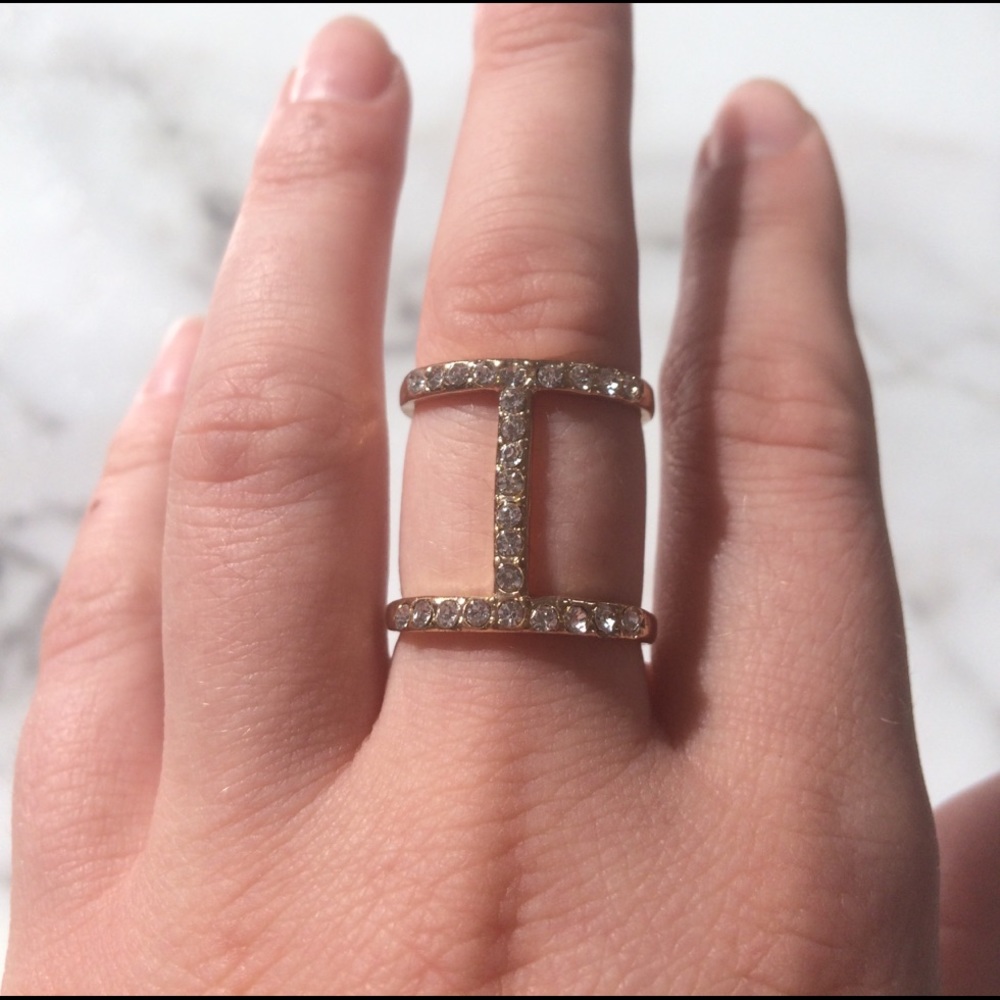 Geometric gold minimalist ring