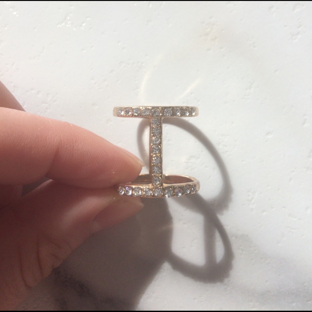 Geometric gold minimalist ring - Picture 4 of 4