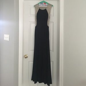 Black and silver formal gown