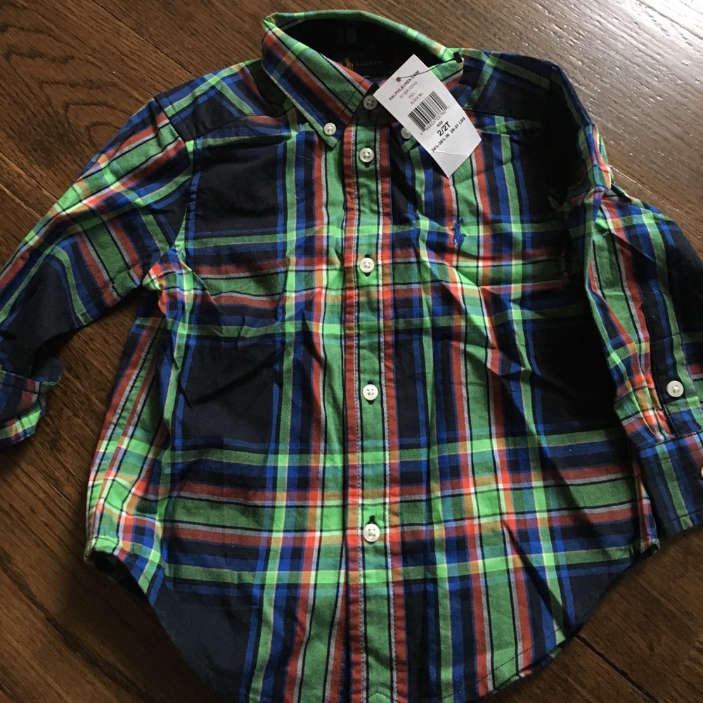 Ralph Lauren plaid button down shirt size 2t