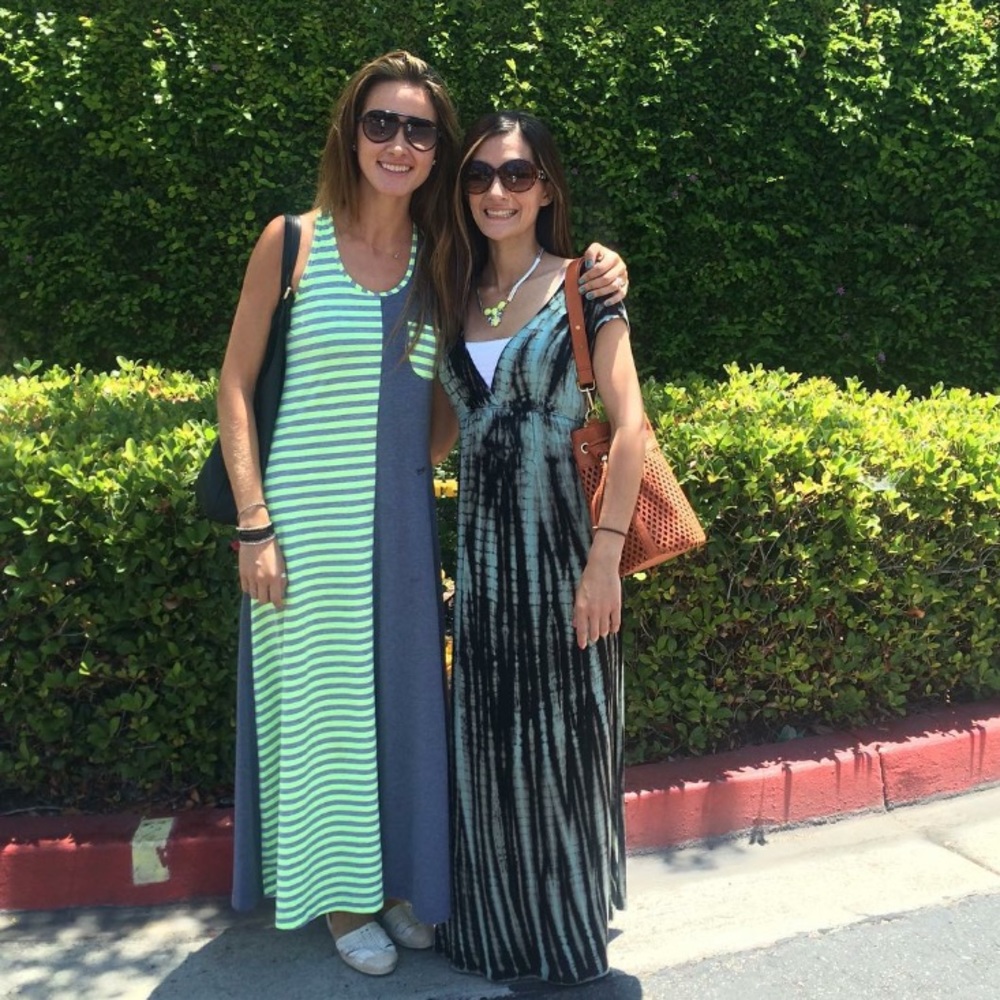 Blue tie dye maxi dress