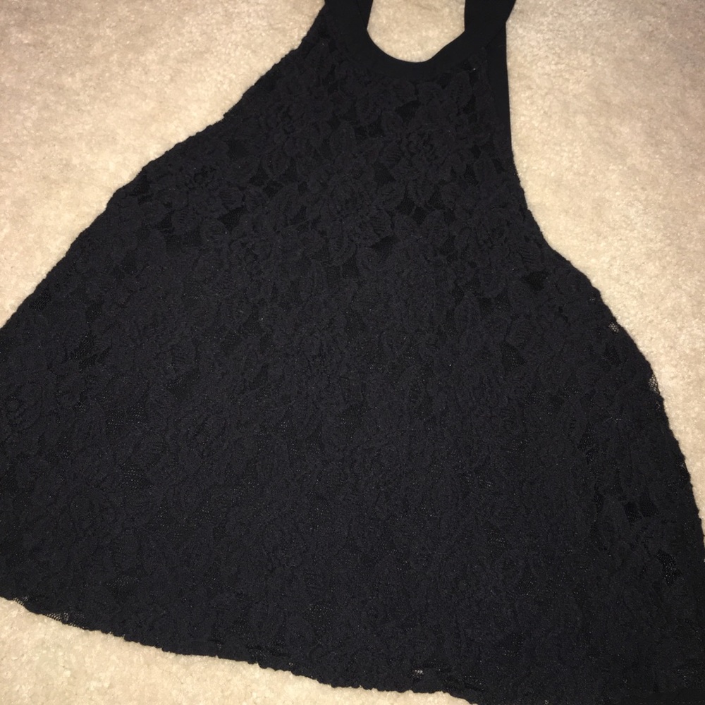 High neck black lace top! So cute size small