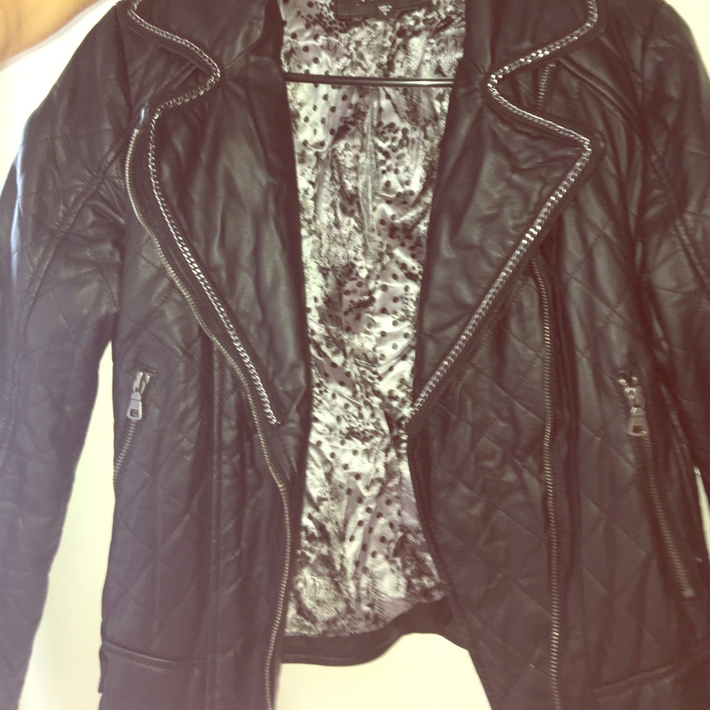 Leather moto jacket