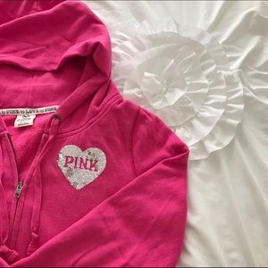 Pink zip up sweatshirt