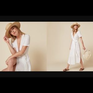 White linen wrap dress - Reformation
