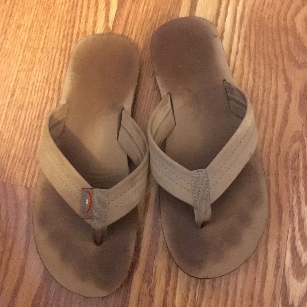 Rainbow flip flops