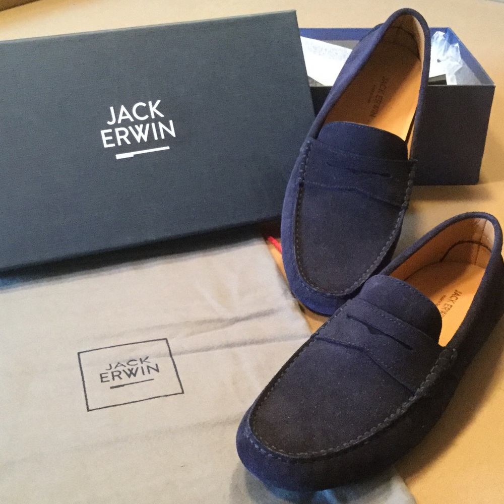 AUTHENTIC JACK ERWIN SUEDE LOAFERS. BRAND NEW!!