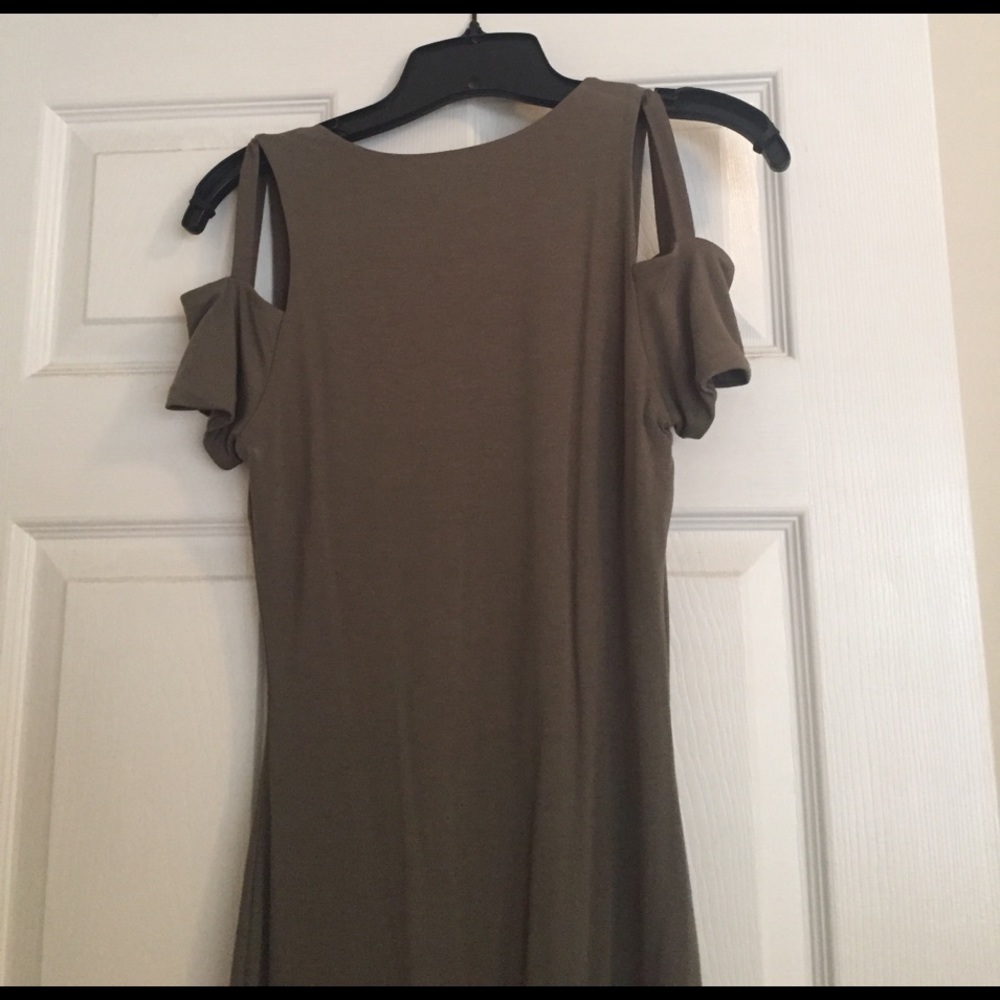 Bebe olive green asymmetrical mini dress - Picture 3 of 5