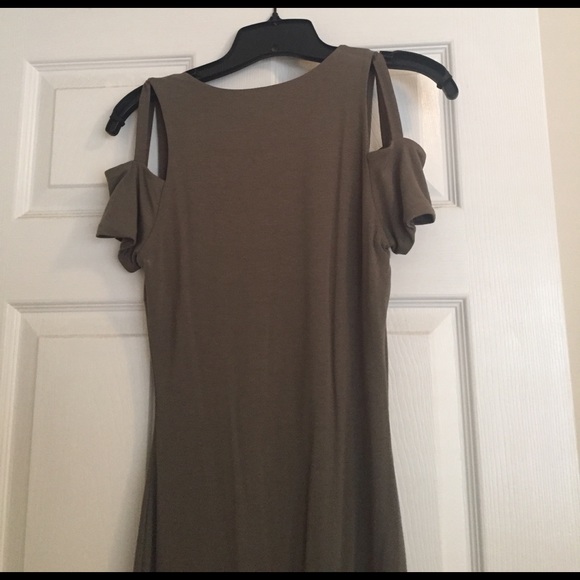 Bebe olive green asymmetrical mini dress - Picture 3 of 5