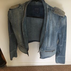 Edgy studded jean jacket