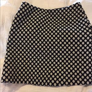 Polkadot lined skirt.