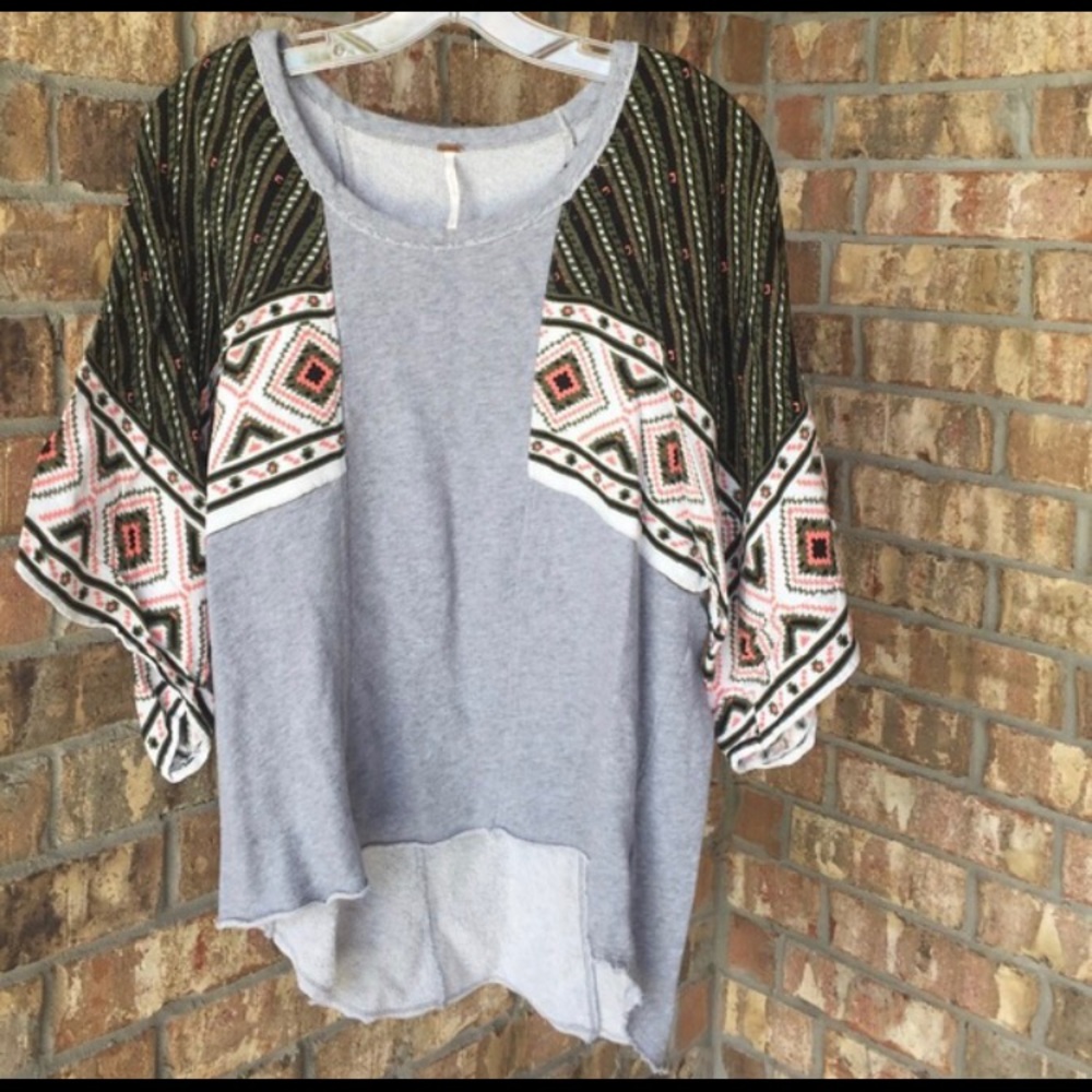 FreePeople tribal print sweater shirt