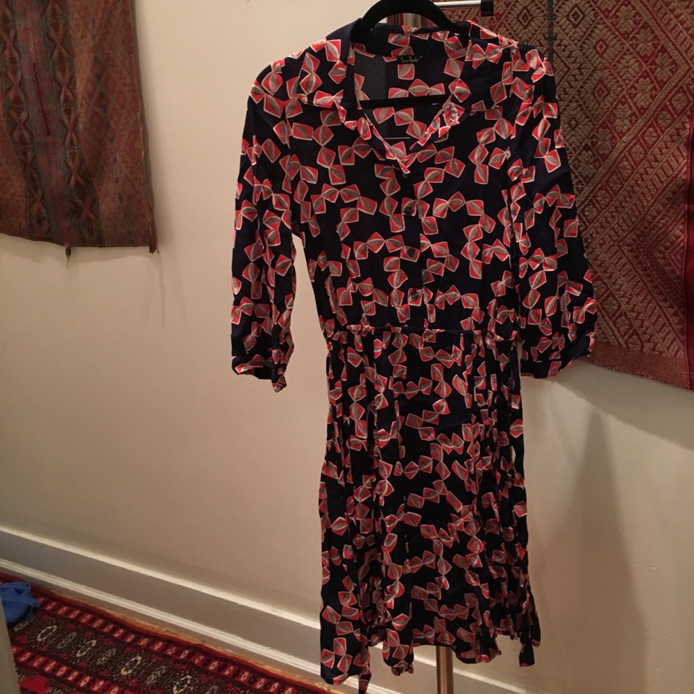 Loco Lindo vintage inspired rayon midi shirt dress