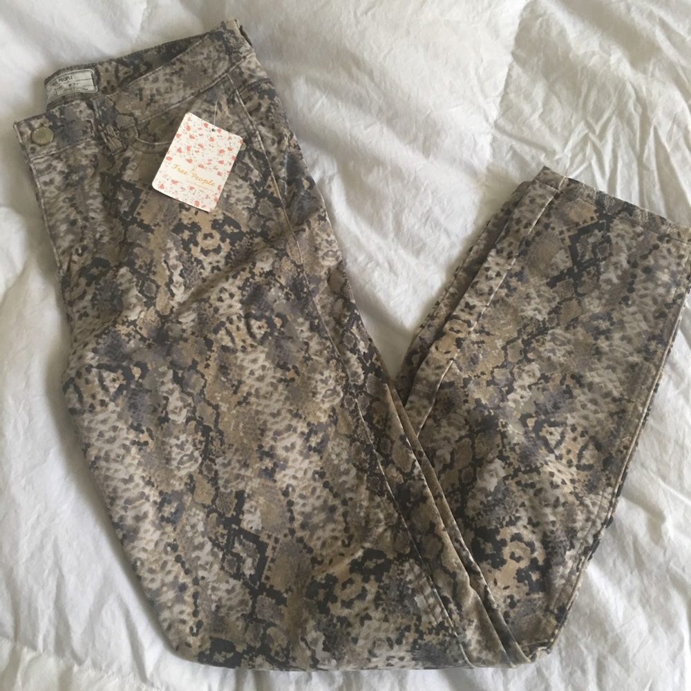 Free People Snakeskin Skinnies