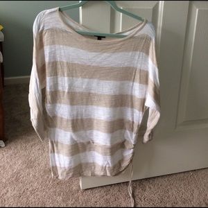 Tan and white striped light sweater