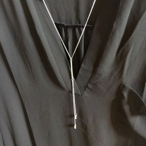 Silver lariat necklace