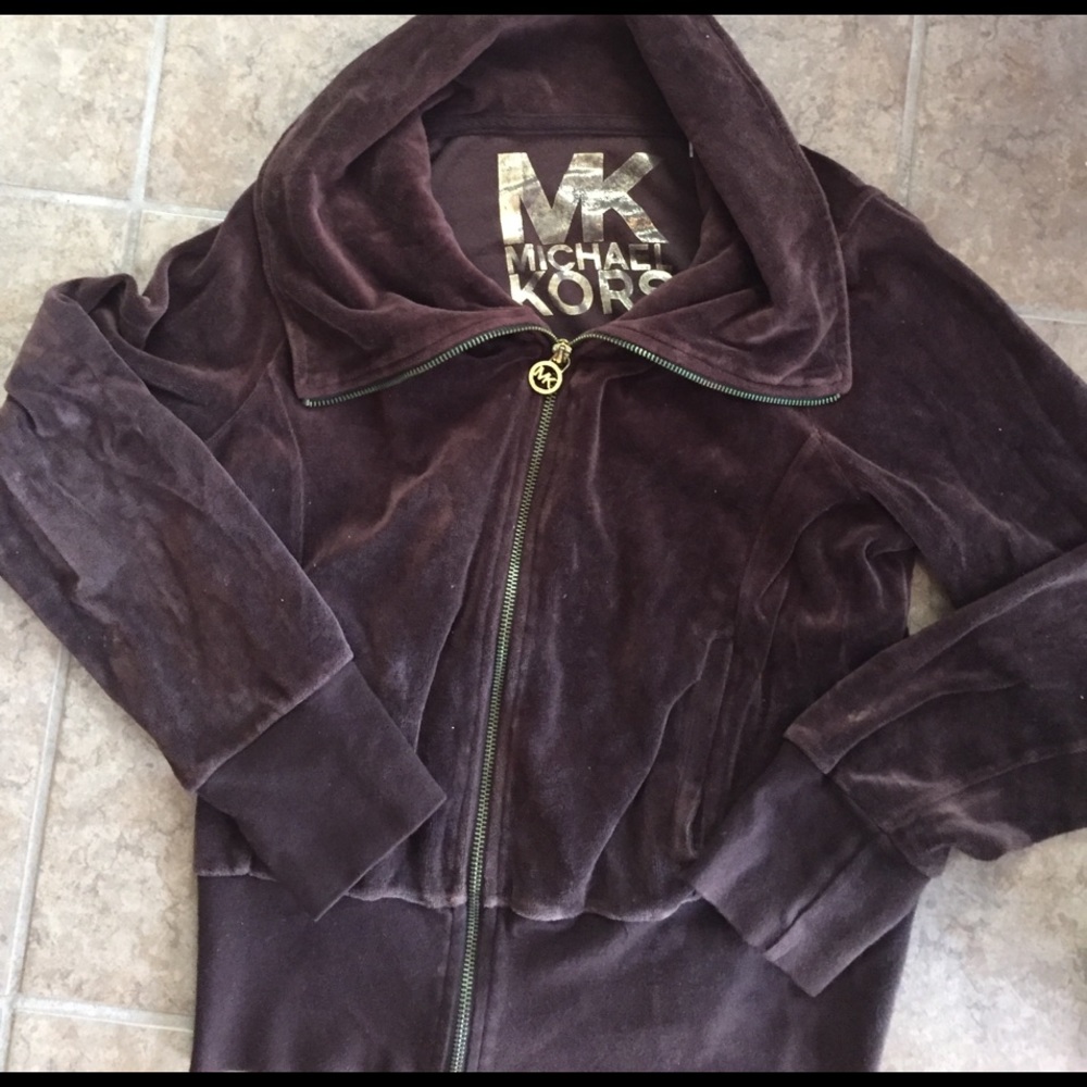 Michael Kors Brown Velour Jacket Large