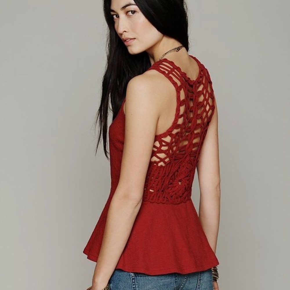 Free People red peplum top
