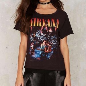 NWT Nasty Gal Nirvana Relaxed Graphic Tee