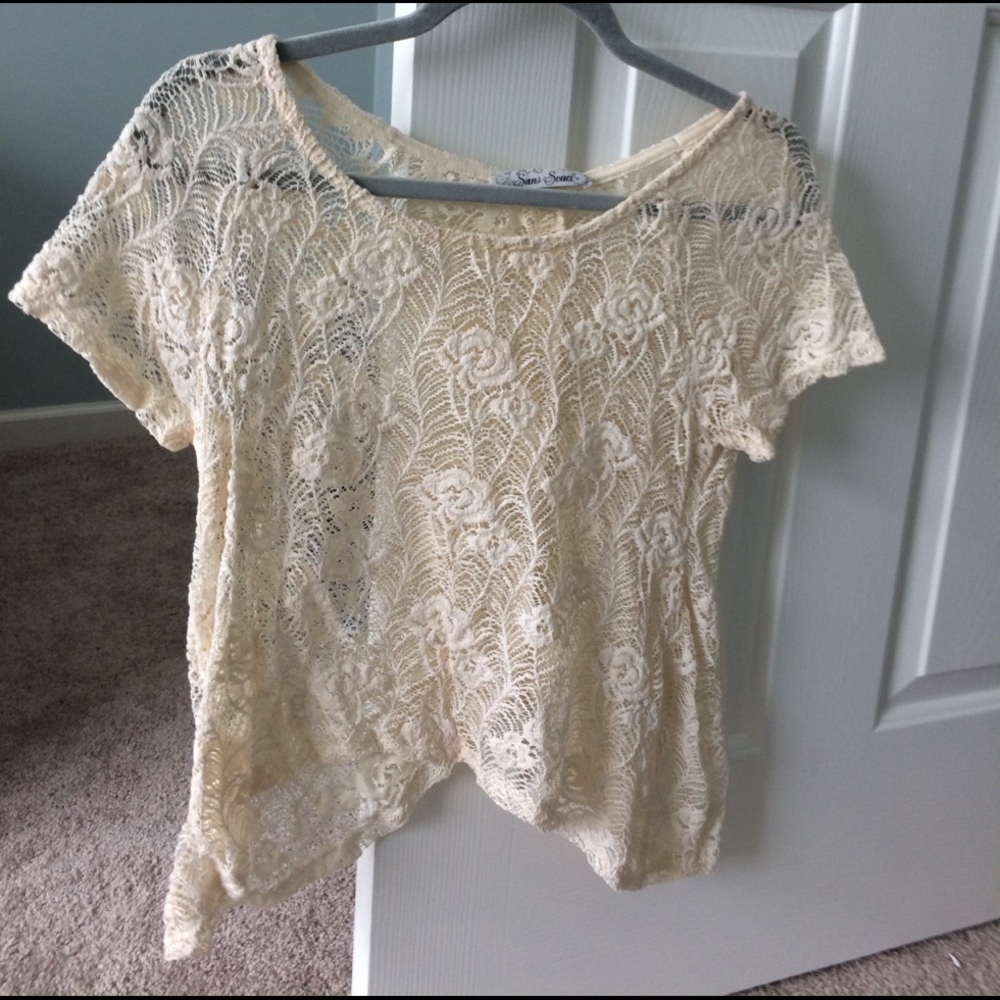 Cream lace top
