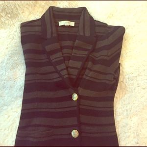 Brown and black stripe blazer