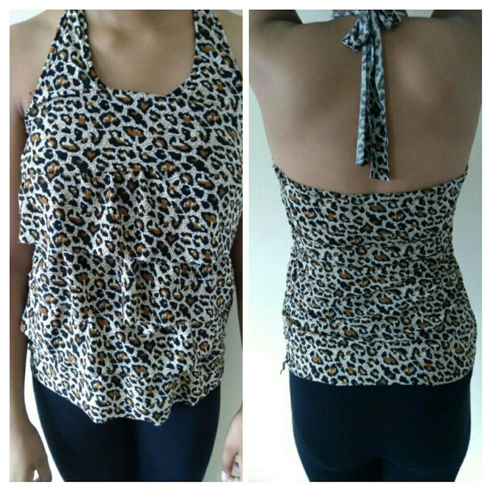 Backless cheetah spotted top