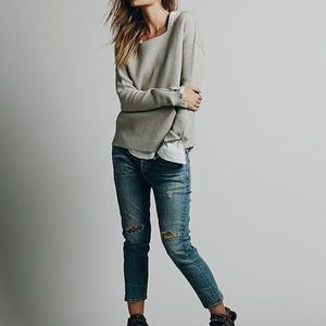 Free People distressed patched jeans