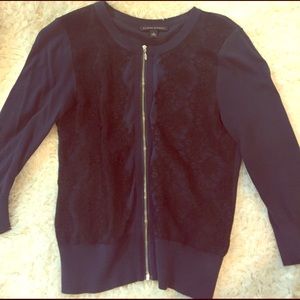 Navy blue and black lace cardigan