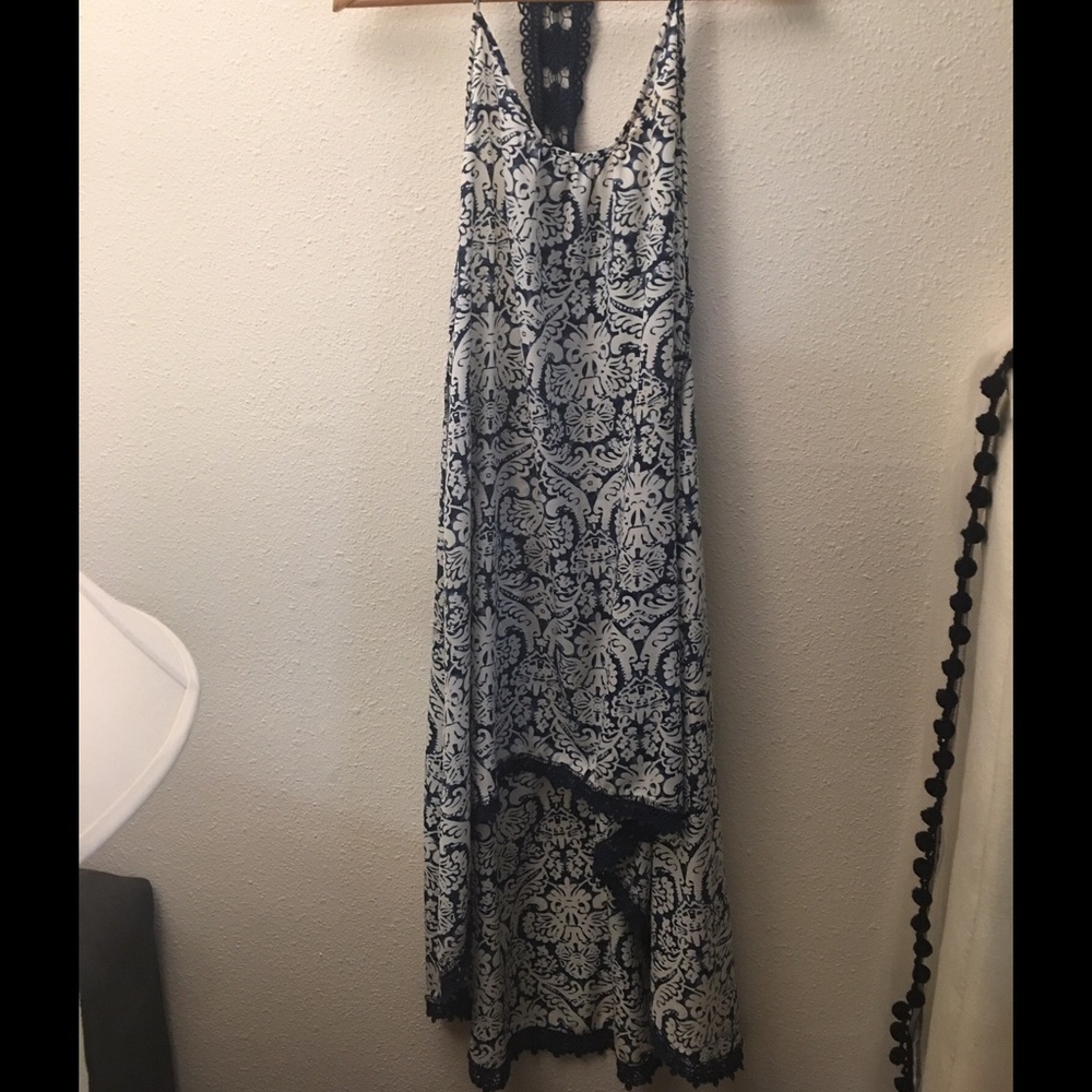 White and blue dress