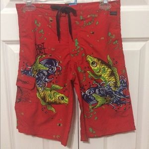 Boys Sz Med. Ed Hardy Swimtrunks