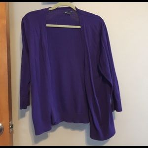 Purple sweater. 3/4 length sleeves