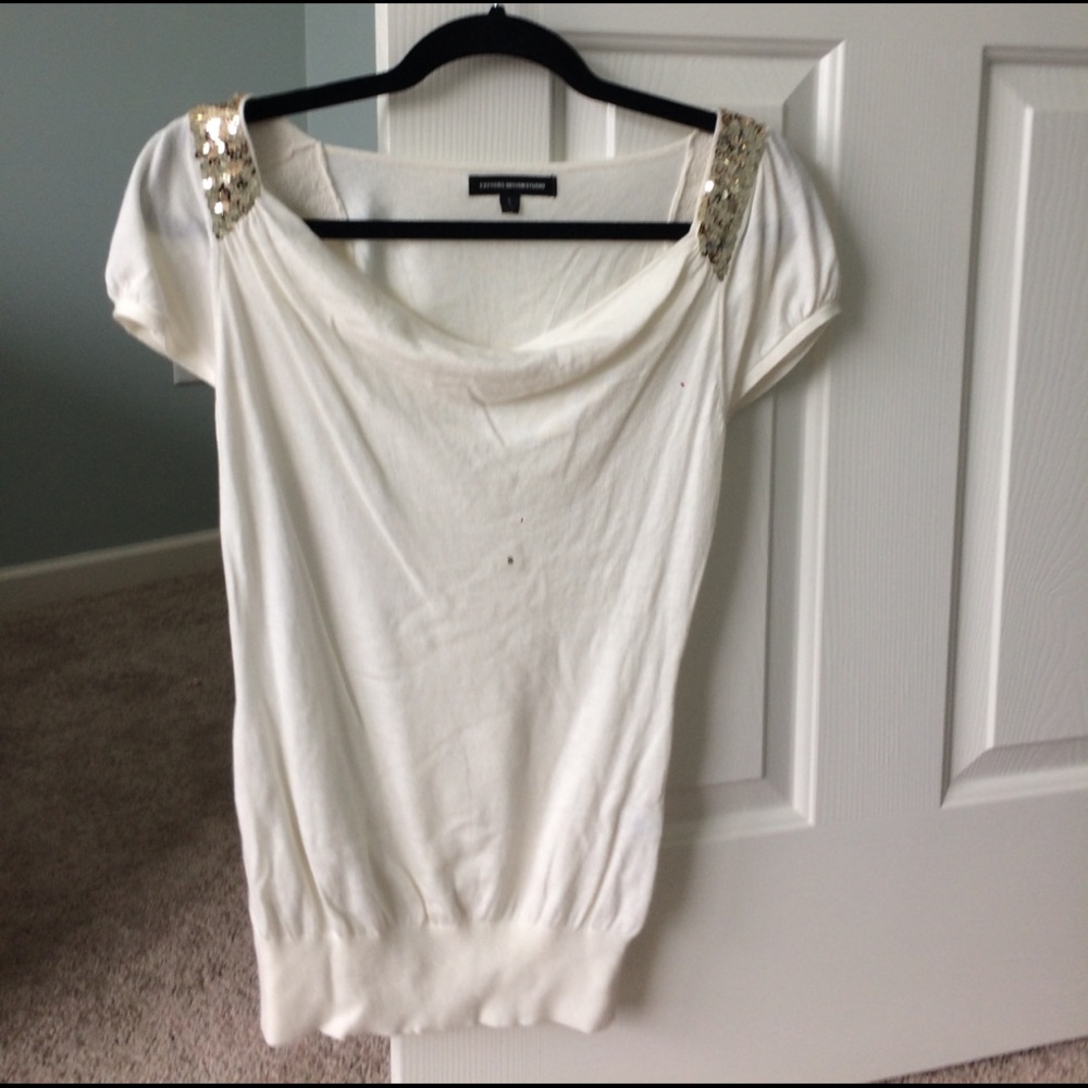 Cream sweater with sequins