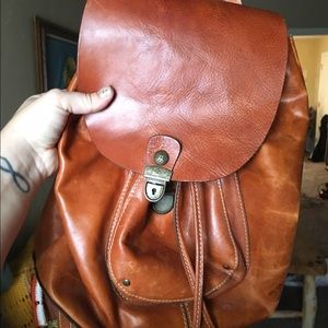 Real leather backpack