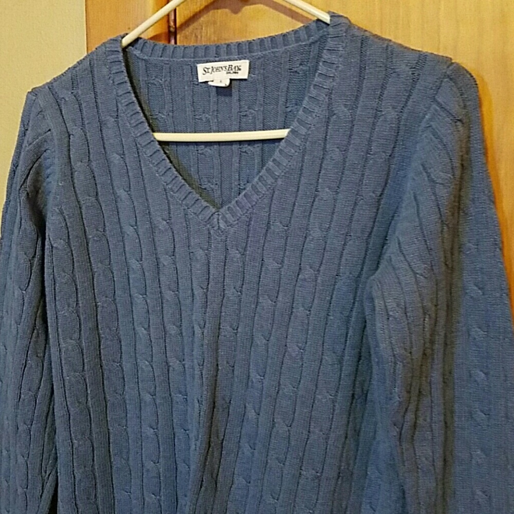 Antique blue v-neck sweater
