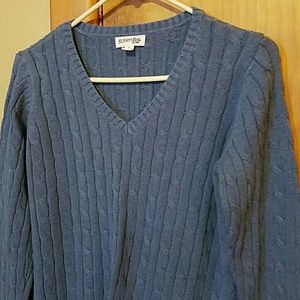 Antique blue v-neck sweater