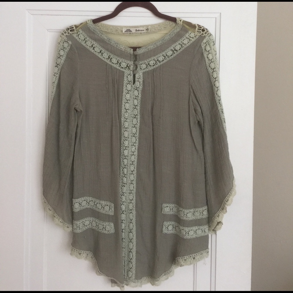 Boho Sage green, light weight, long shirt