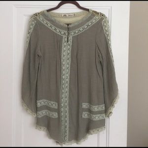 Boho Sage green, light weight, long shirt
