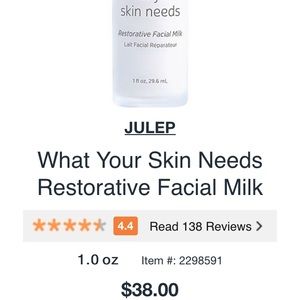 Julep "what your skin needs" moisturizer