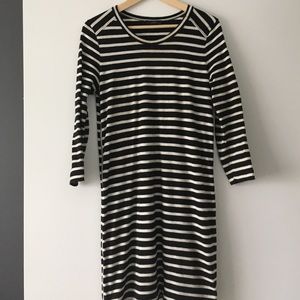 J. Crew black and gray striped dress