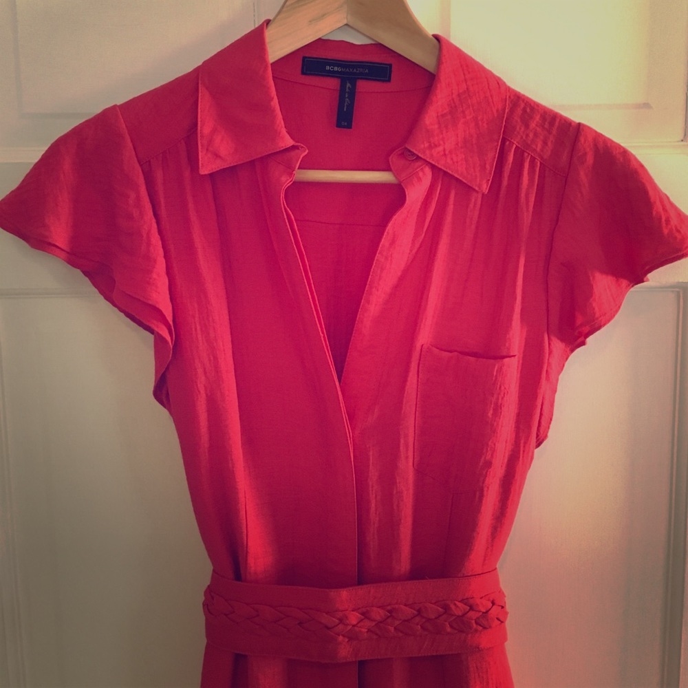 Red BCBGMAXAZARIA Shirtdress