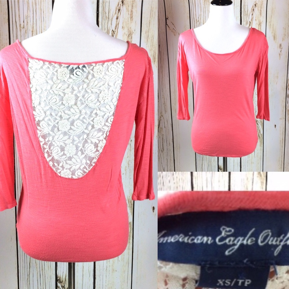 🌺American Eagle Lace Back Top