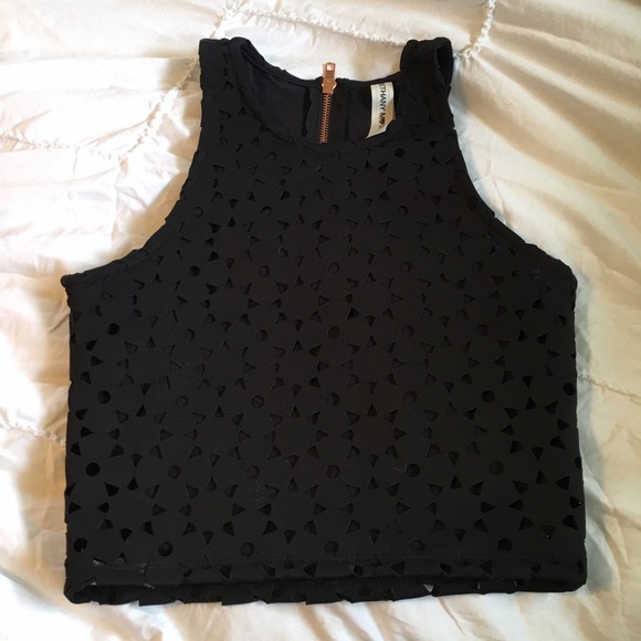 Black Crop Top - Picture 1 of 3